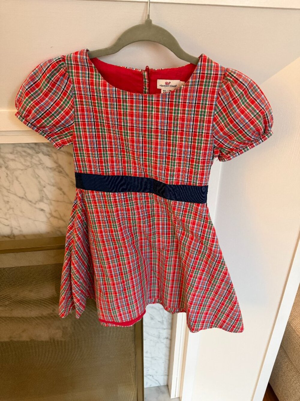 Vineyard Vines Girls Plaid Dress Size Small (7)